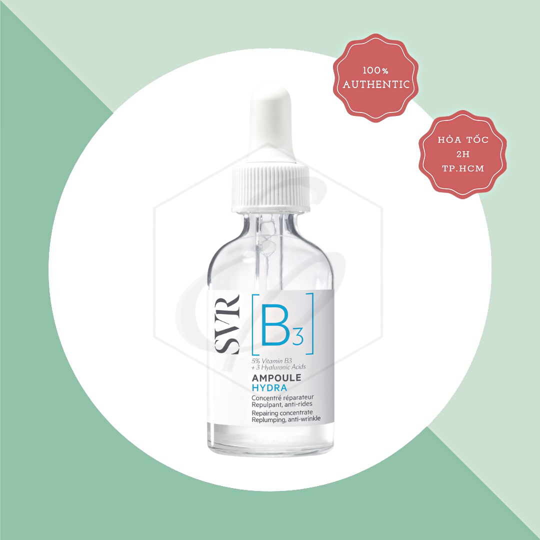 Tinh Chất Ngăn Ngừa Nếp Nhăn, Phục Hồi Da Và Dưỡng Ẩm SVR Ampoule Hydra 5% Vitamin B3 + 3 Hyaluronic Acid - 30ml